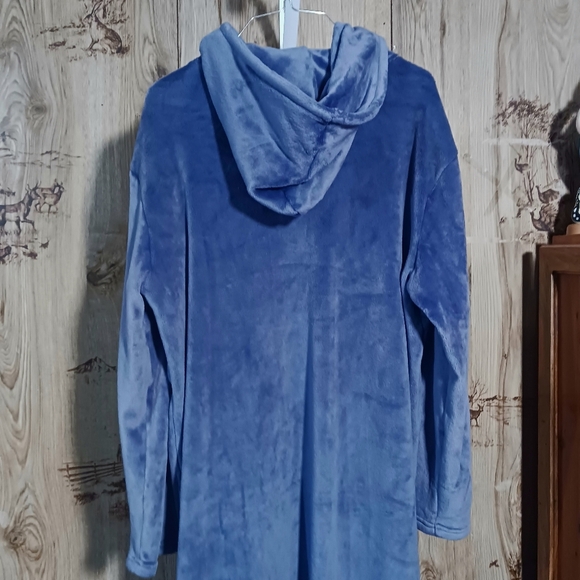 32 Degrees Purple Hooded Sleeplounger Gown Velour Velvet Size Large - Picture 7 of 13